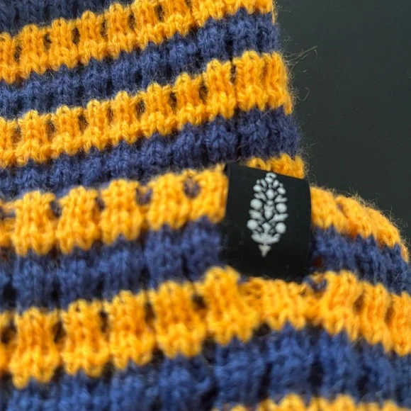 Free People/ FP Movement Stripe It Up Cool   Varsity Orange Beanie - Picture 4 of 5